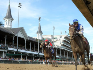 Dennis' Moment and jockey Irad Ortiz Jr. capture the Iroquois Stakes (G3) at Churchill Downs on Saturday, September 14, 2019