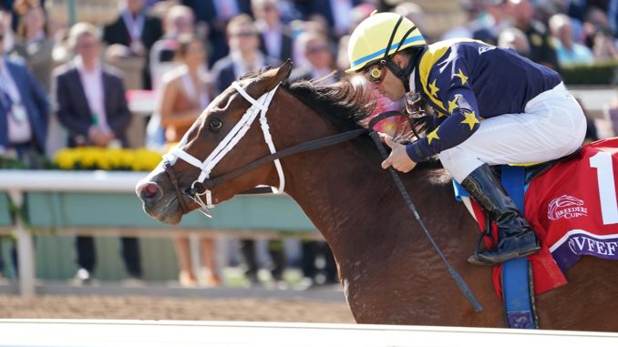Covfefe wins the Breeders' Cup Filly and Mare Sprint
