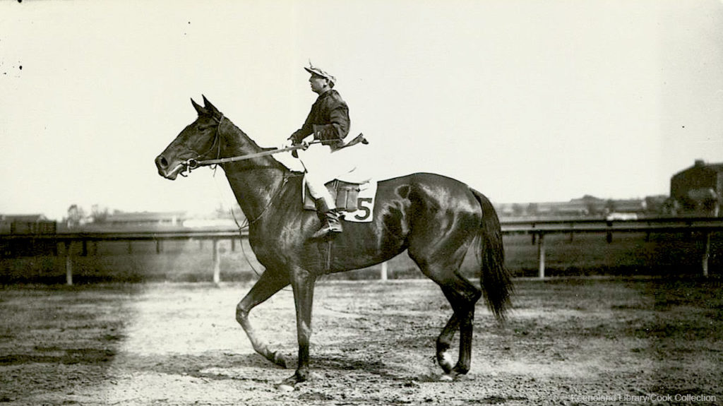 Whimsical in a post parade.
(Keeneland Library - Cook Collection)