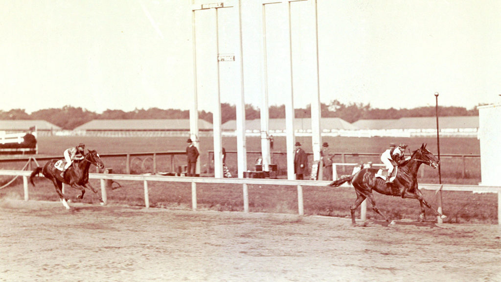 Whimsical winning the Preakness Stakes.
(Keeneland Library - Hemment Collection)