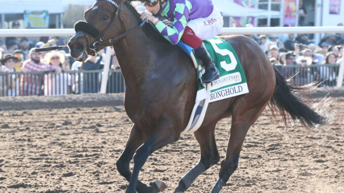 Stronghold secured his first graded stakes win in the Sunland Park Derby (G3) at Sunland Park (Photo by Coady Photography)