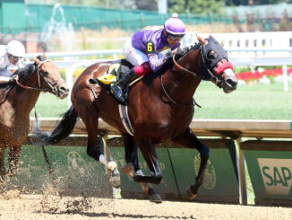 Raging Torrent winning the Maxfield S. at Churchill Downs (Photo by Coady Media)