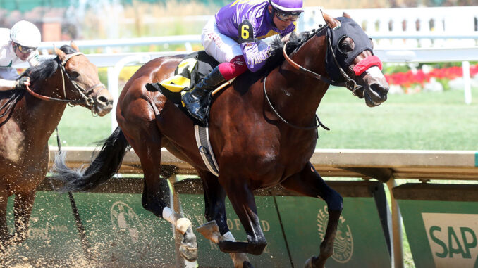 Raging Torrent winning the Maxfield S. at Churchill Downs (Photo by Coady Media)